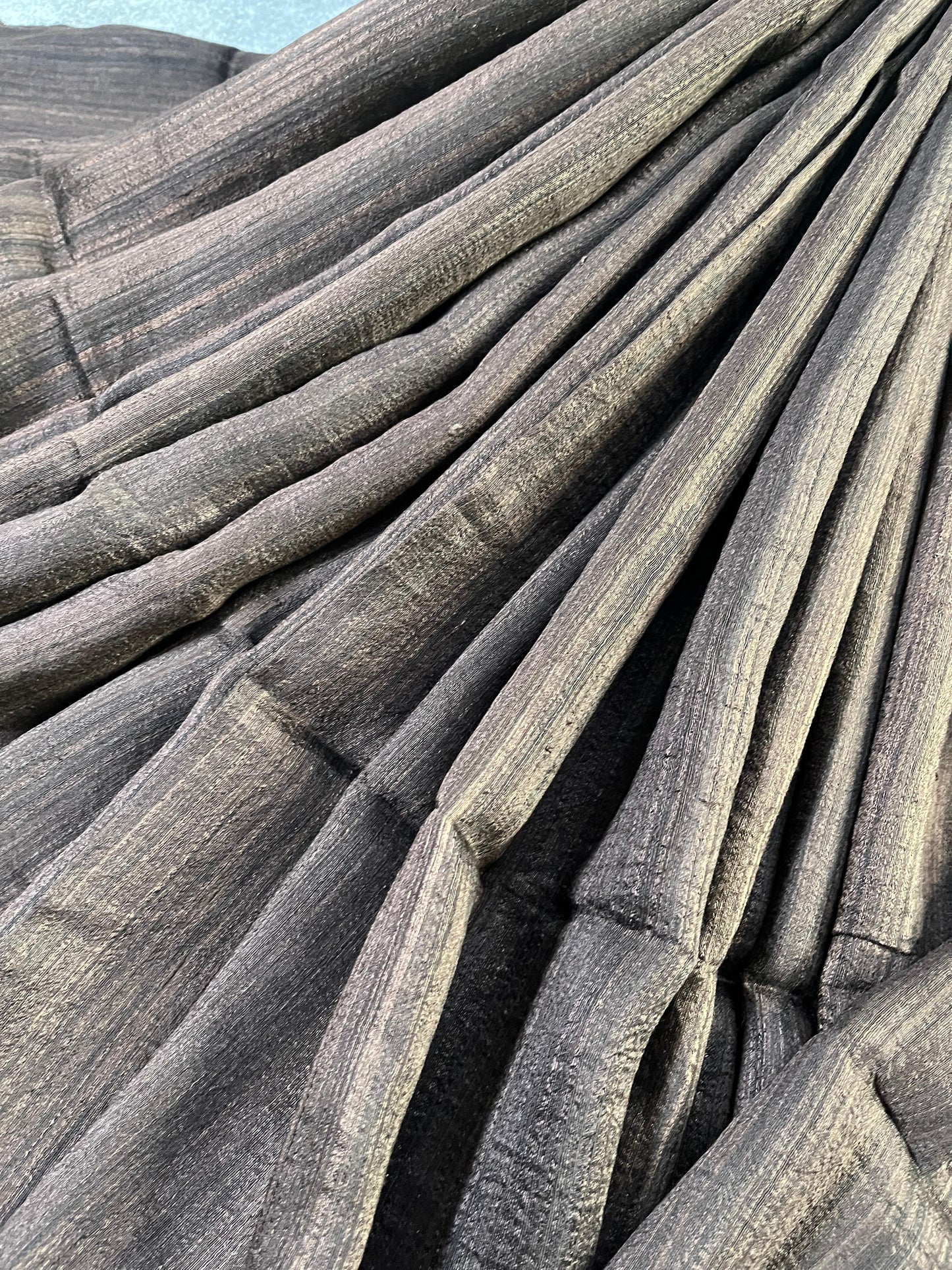 DARK BROWN MATKA SILK PURE HANDLOOM MATKA SAREE