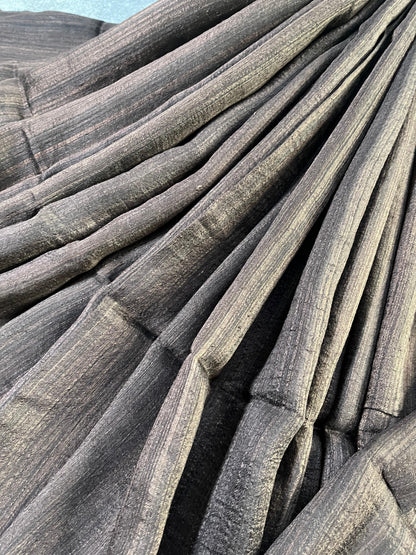 DARK BROWN MATKA SILK PURE HANDLOOM MATKA SAREE