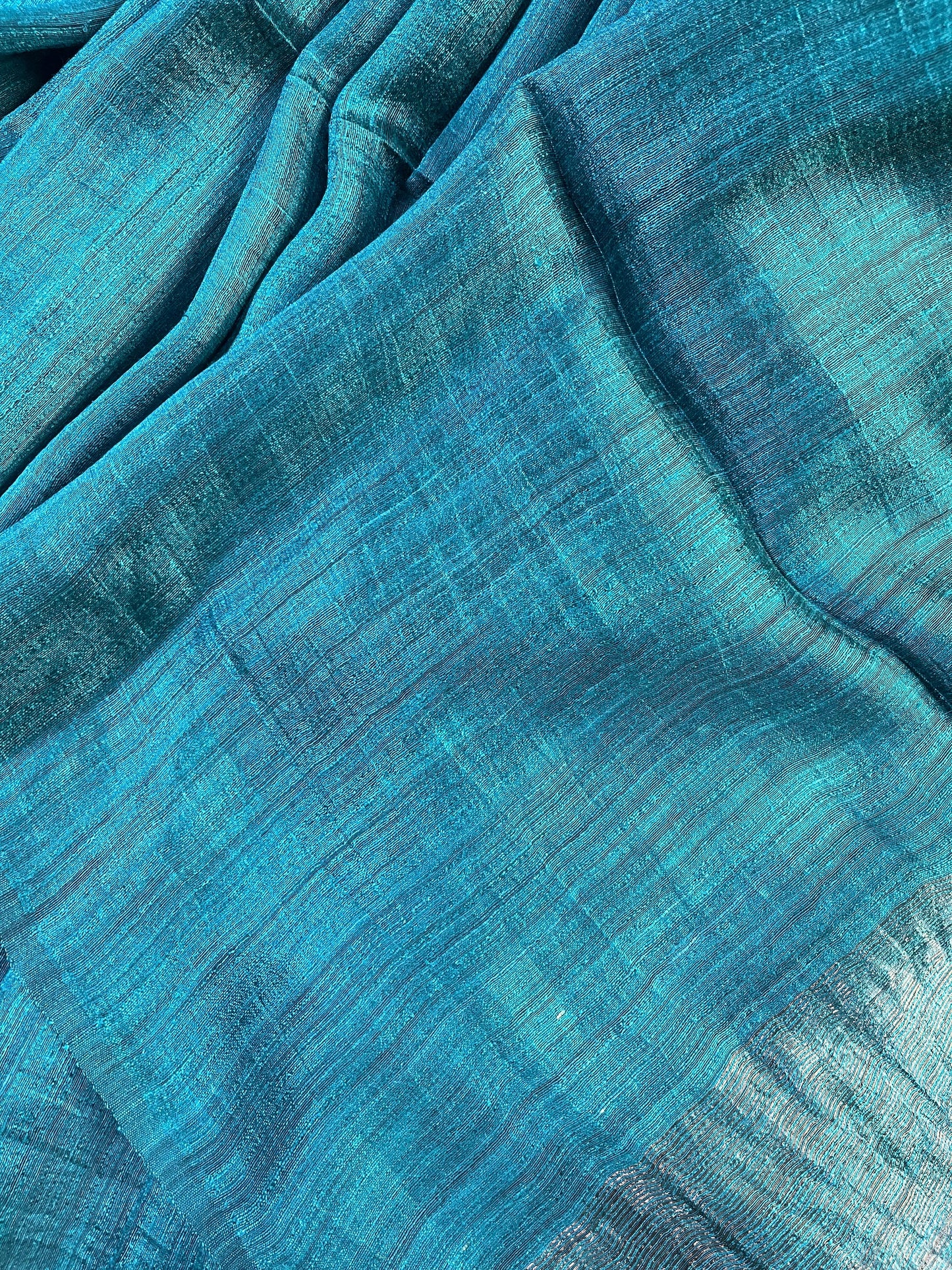 BLUE MATKA SILK PURE HANDLOOM MATKA SAREE