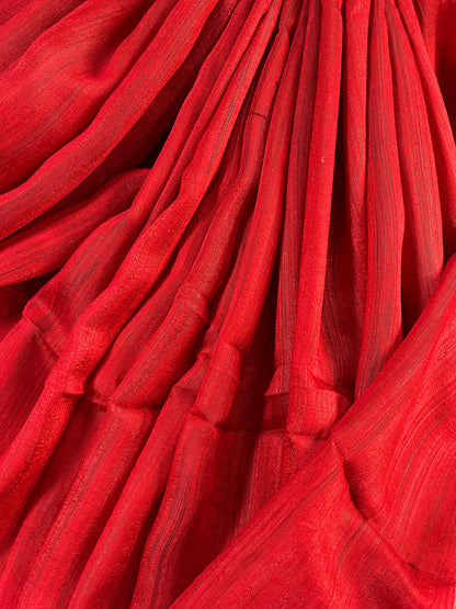 RED MATKA SILK PURE HANDLOOM MATKA SAREE