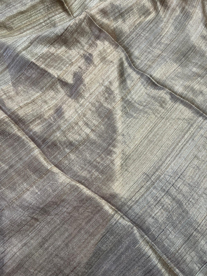 BEIGE MATKA SILK PURE HANDLOOM MATKA SAREE