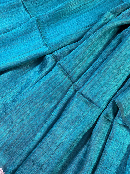 BLUE MATKA SILK PURE HANDLOOM MATKA SAREE
