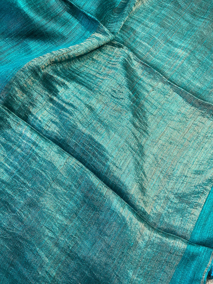 BLUE MATKA SILK PURE HANDLOOM MATKA SAREE