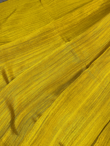 YELLOW MATKA SILK PURE HANDLOOM MATKA SAREE