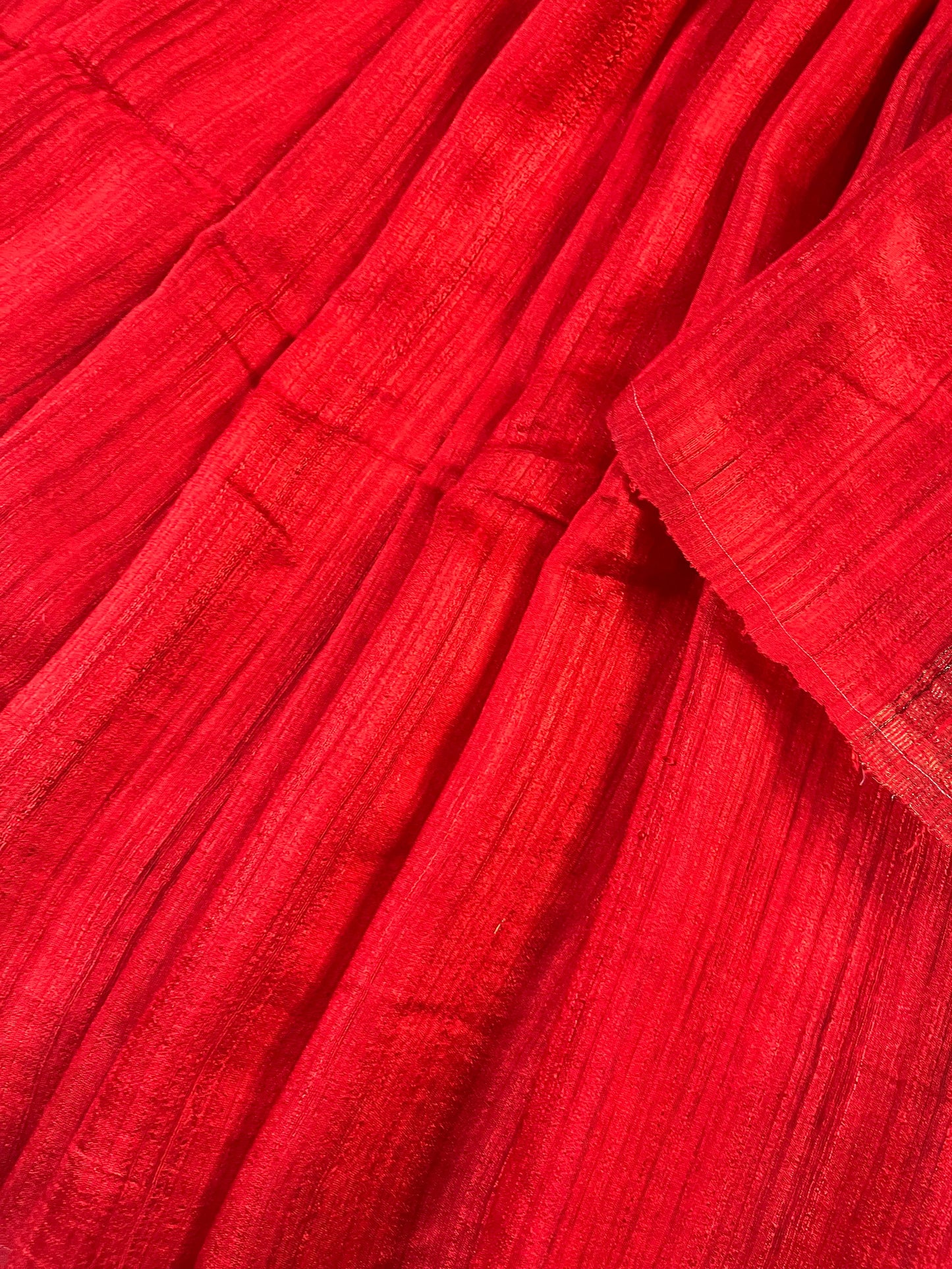RED MATKA SILK PURE HANDLOOM MATKA SAREE