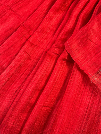 RED MATKA SILK PURE HANDLOOM MATKA SAREE