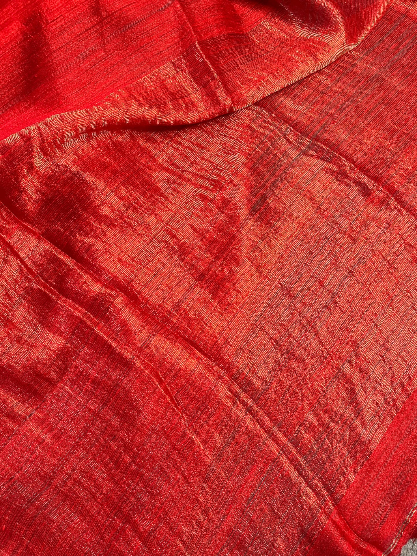 RED MATKA SILK PURE HANDLOOM MATKA SAREE