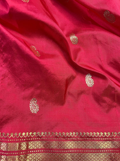 RED SILK PURE HANDLOOM PAITHANI SAREE