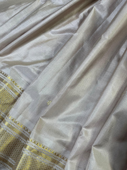 BEIGE SILK PURE HANDLOOM PAITHANI SAREE
