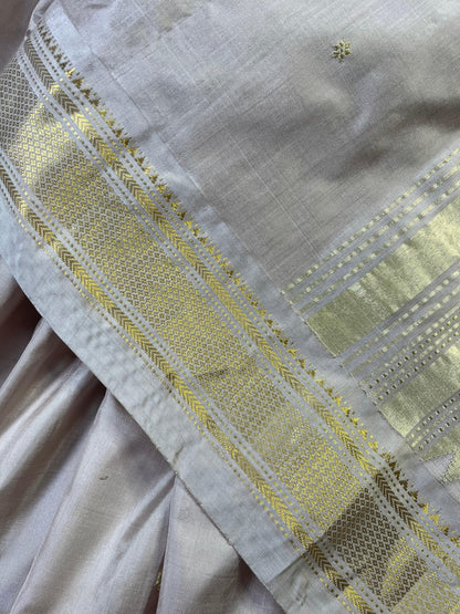 BEIGE SILK PURE HANDLOOM PAITHANI SAREE