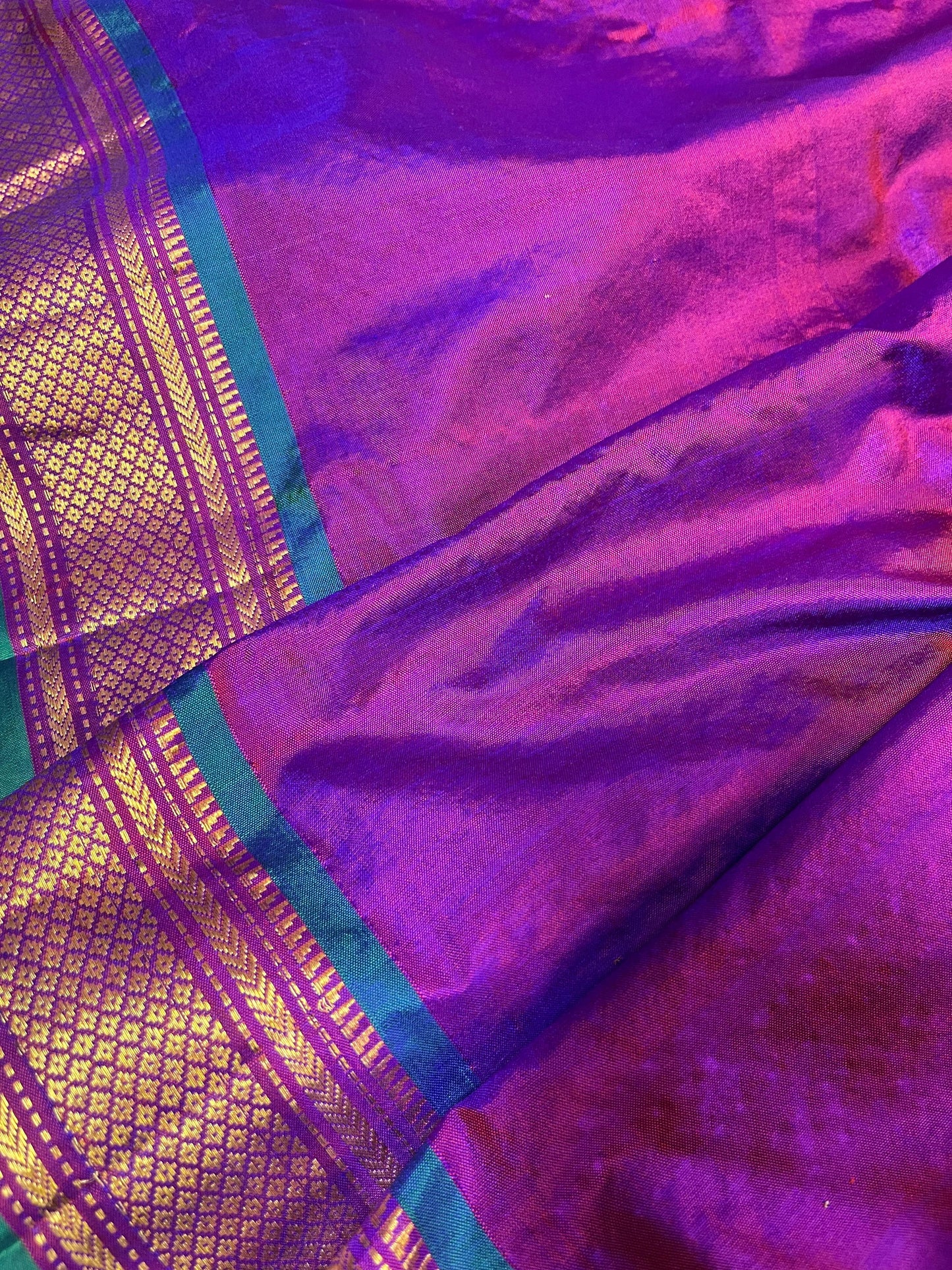 PURPLE SILK PURE HANDLOOM PAITHANI SAREE