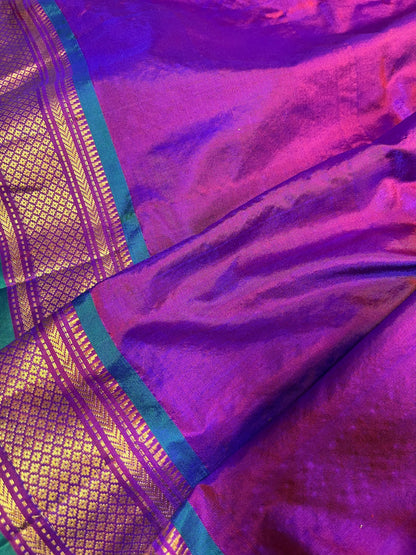 PURPLE SILK PURE HANDLOOM PAITHANI SAREE