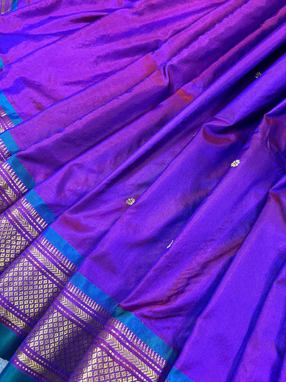 PURPLE SILK PURE HANDLOOM PAITHANI SAREE