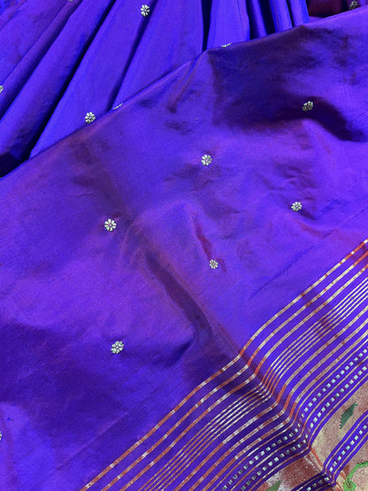PURPLE SILK PURE HANDLOOM PAITHANI SAREE