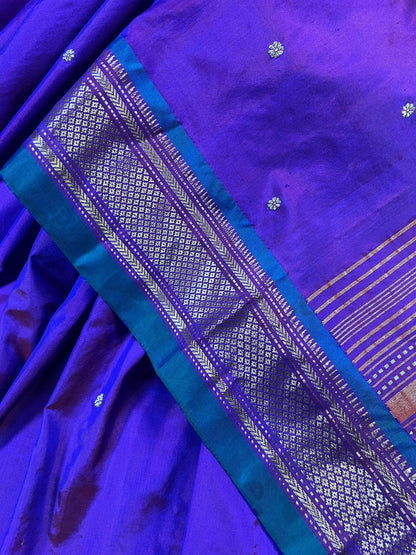 PURPLE SILK PURE HANDLOOM PAITHANI SAREE