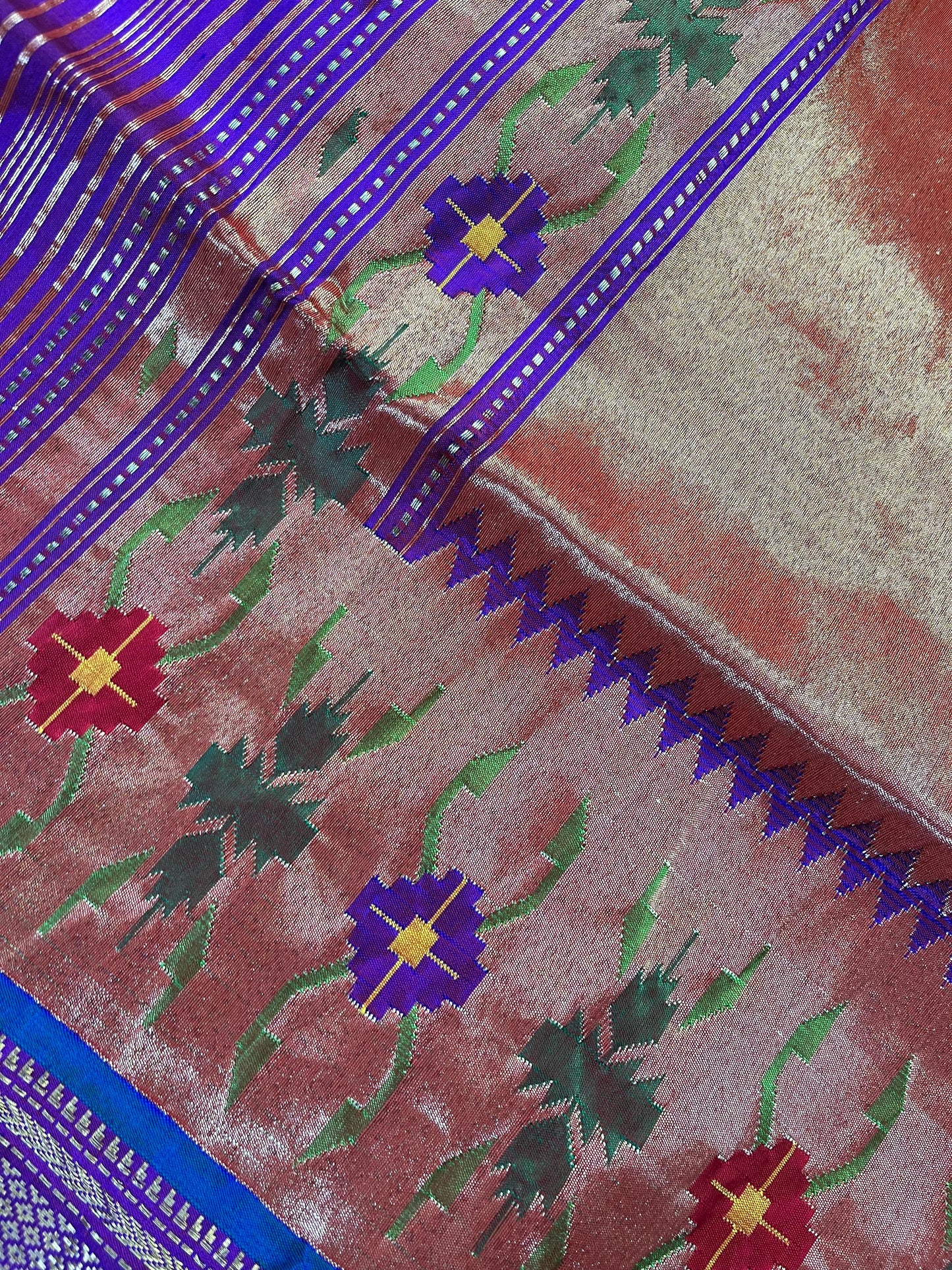 PURPLE SILK PURE HANDLOOM PAITHANI SAREE