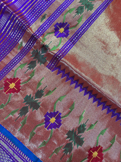 PURPLE SILK PURE HANDLOOM PAITHANI SAREE