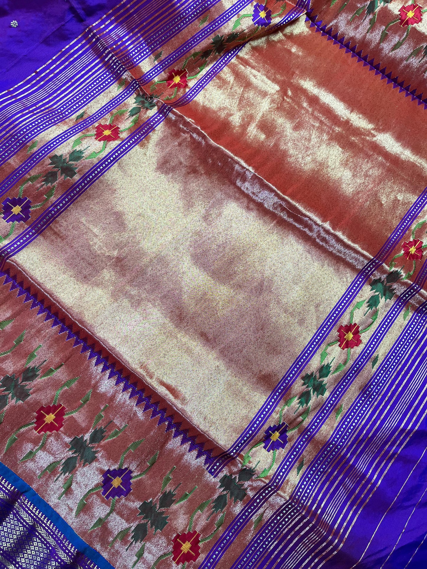 PURPLE SILK PURE HANDLOOM PAITHANI SAREE