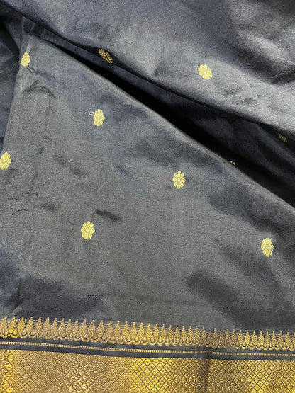 BLACK SILK PURE HANDLOOM PAITHANI SAREE
