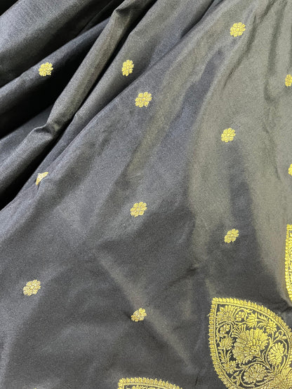 BLACK SILK PURE HANDLOOM PAITHANI SAREE