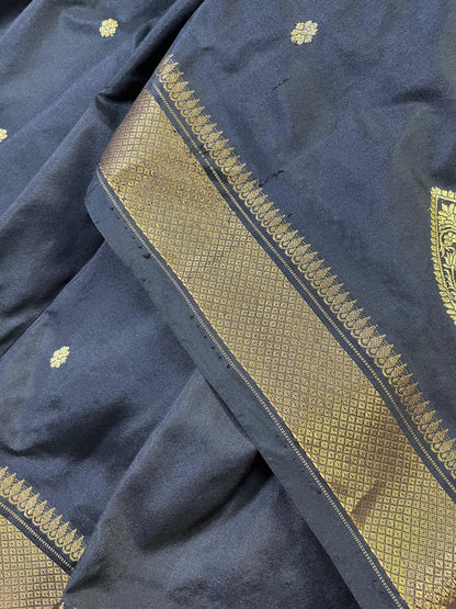 BLACK SILK PURE HANDLOOM PAITHANI SAREE