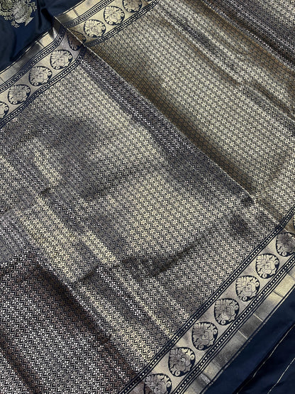 BLACK SILK PURE HANDLOOM PAITHANI SAREE
