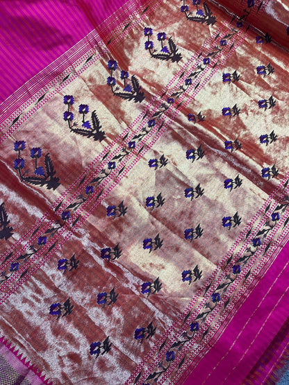 PINK SILK PURE HANDLOOM PAITHANI SAREE