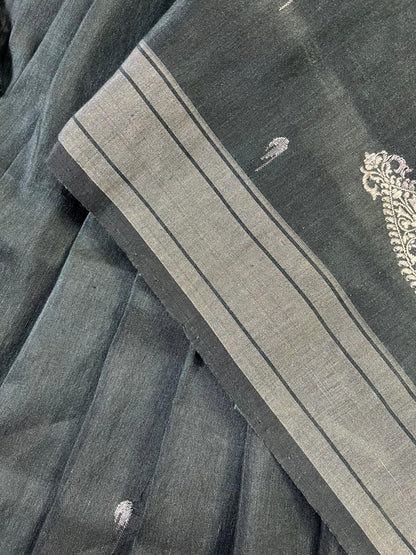 GREEN LINEN PURE HANDLOOM PAITHANI SAREE