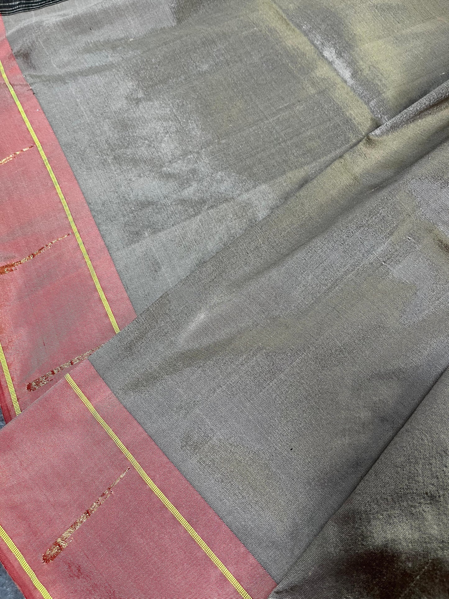 LIGHT GREY SILK PURE HANDLOOM PAITHANI SAREE