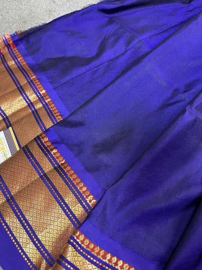 AZURE BLUE SILK PURE HANDLOOM PAITHANI SAREE