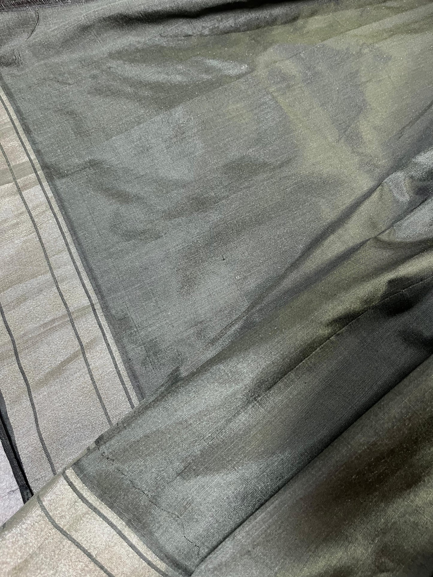 DARK GREY SILK PURE HANDLOOM PAITHANI SAREE