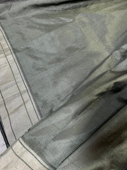 DARK GREY SILK PURE HANDLOOM PAITHANI SAREE