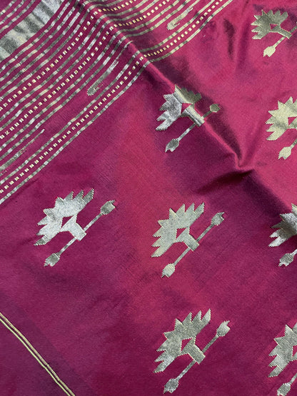 MAROON SILK PURE HANDLOOM PAITHANI SAREE