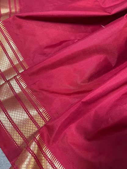 MAROON SILK PURE HANDLOOM PAITHANI SAREE