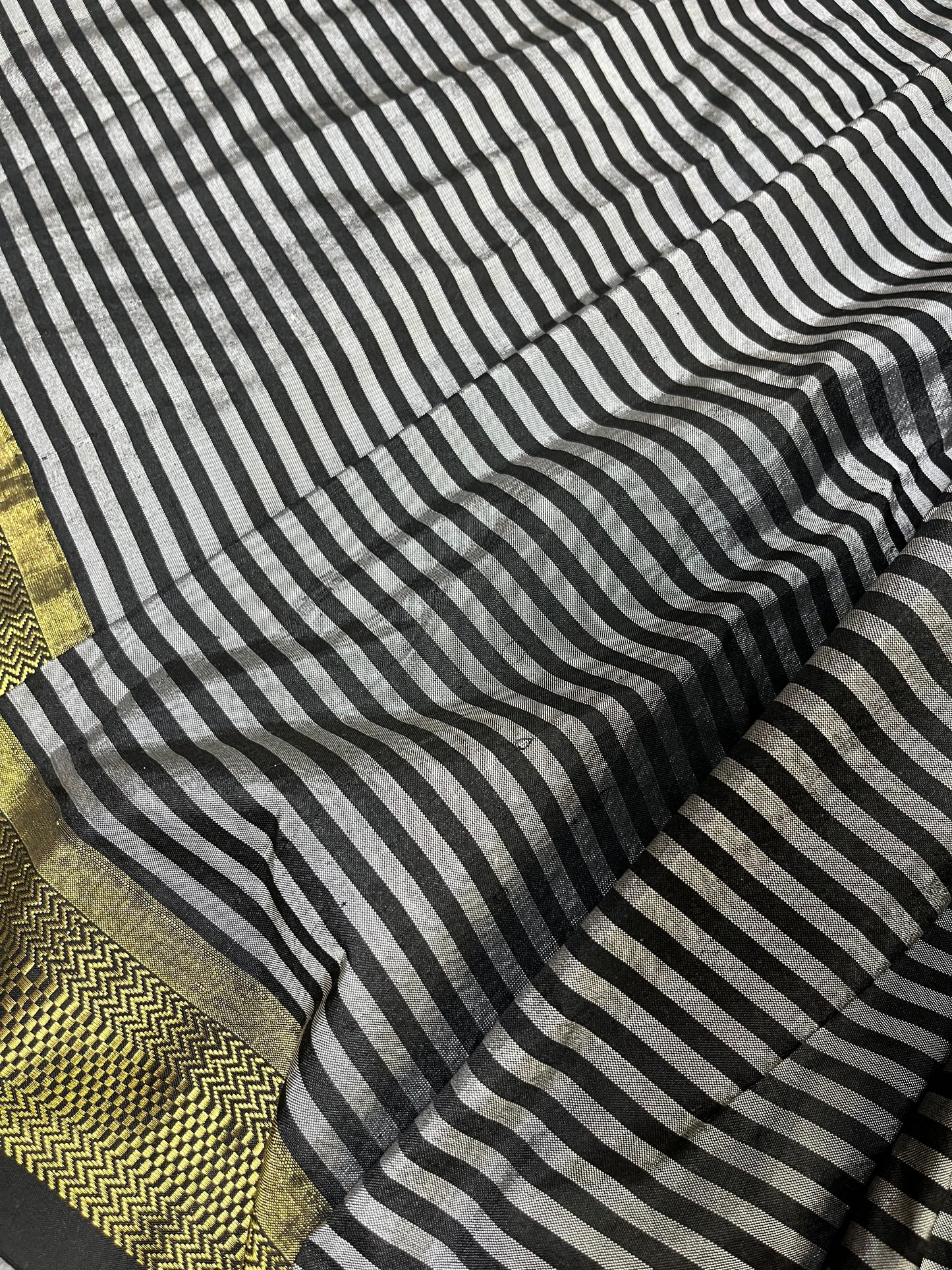 GREY BLACK SILK PURE HANDLOOM PAITHANI SAREE