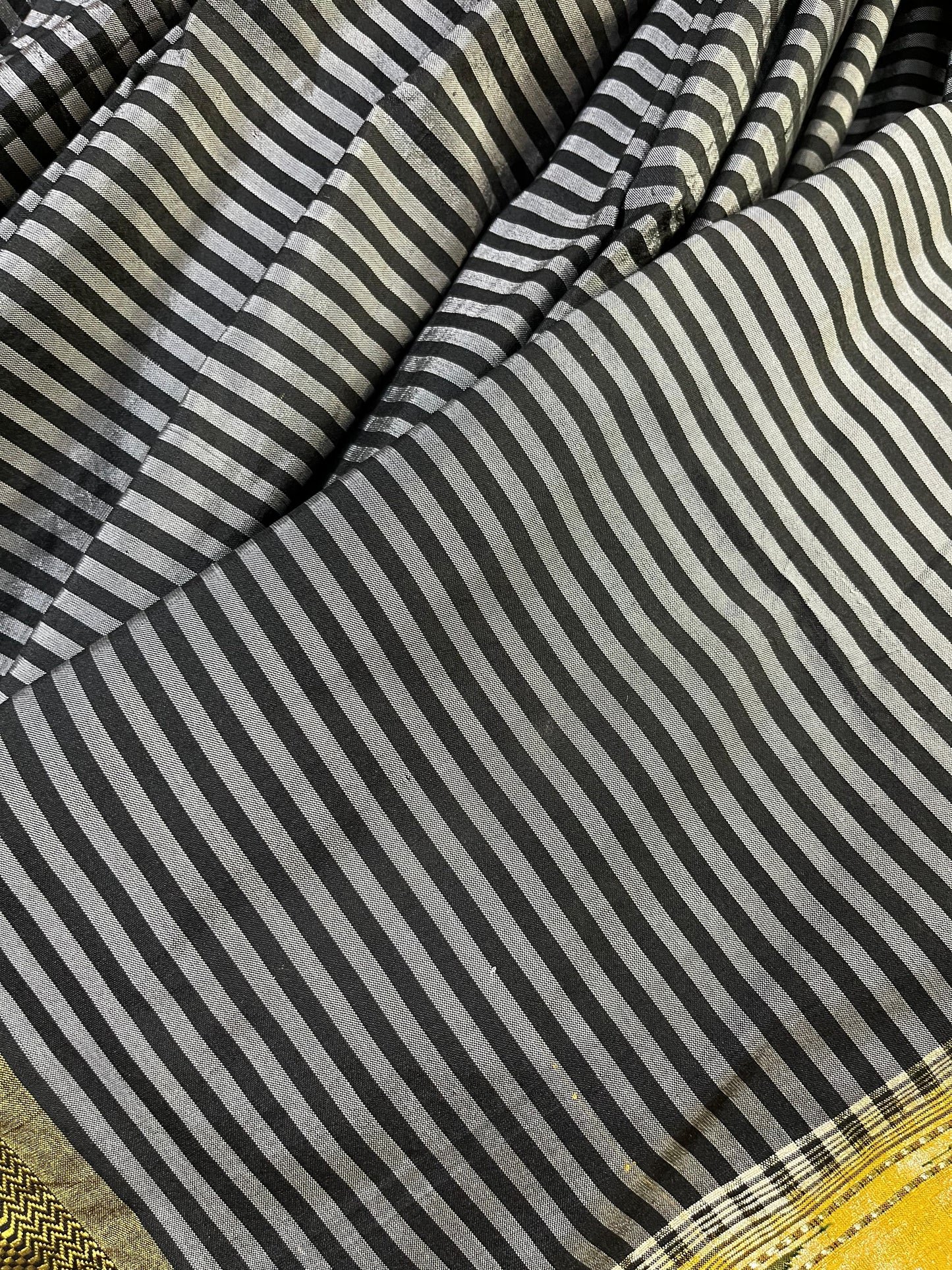 GREY BLACK SILK PURE HANDLOOM PAITHANI SAREE