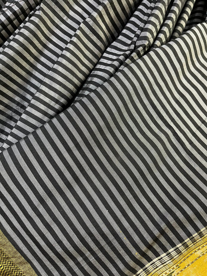 GREY BLACK SILK PURE HANDLOOM PAITHANI SAREE
