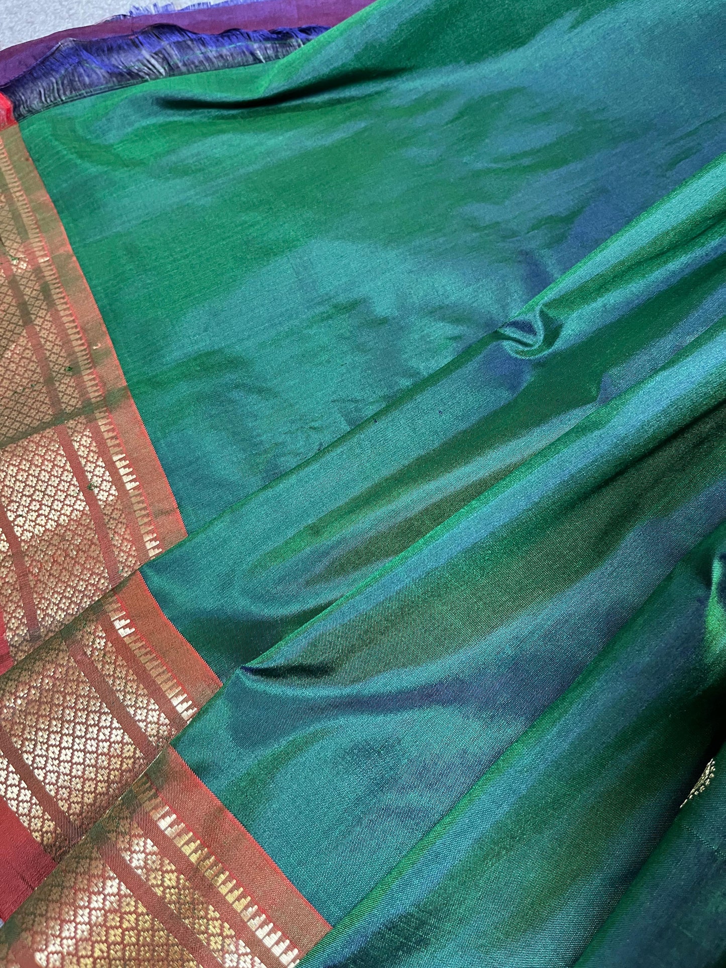 PEACOCK GREEN SILK PURE HANDLOOM PAITHANI SAREE