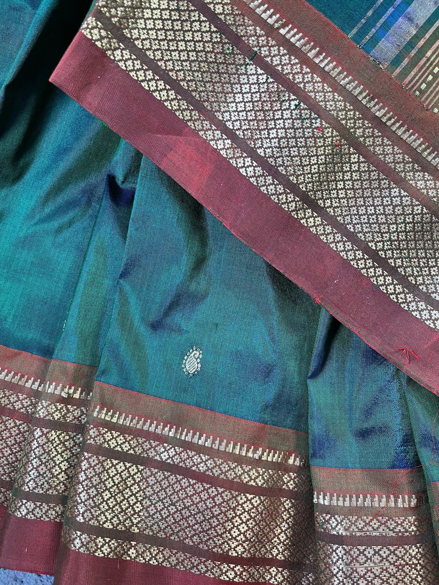 PEACOCK GREEN SILK PURE HANDLOOM PAITHANI SAREE