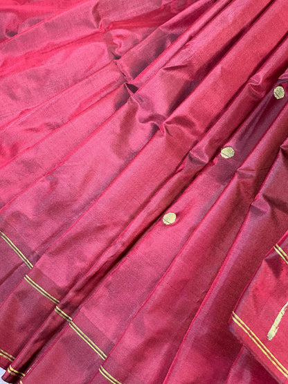 MAROON SILK PURE HANDLOOM PAITHANI SAREE