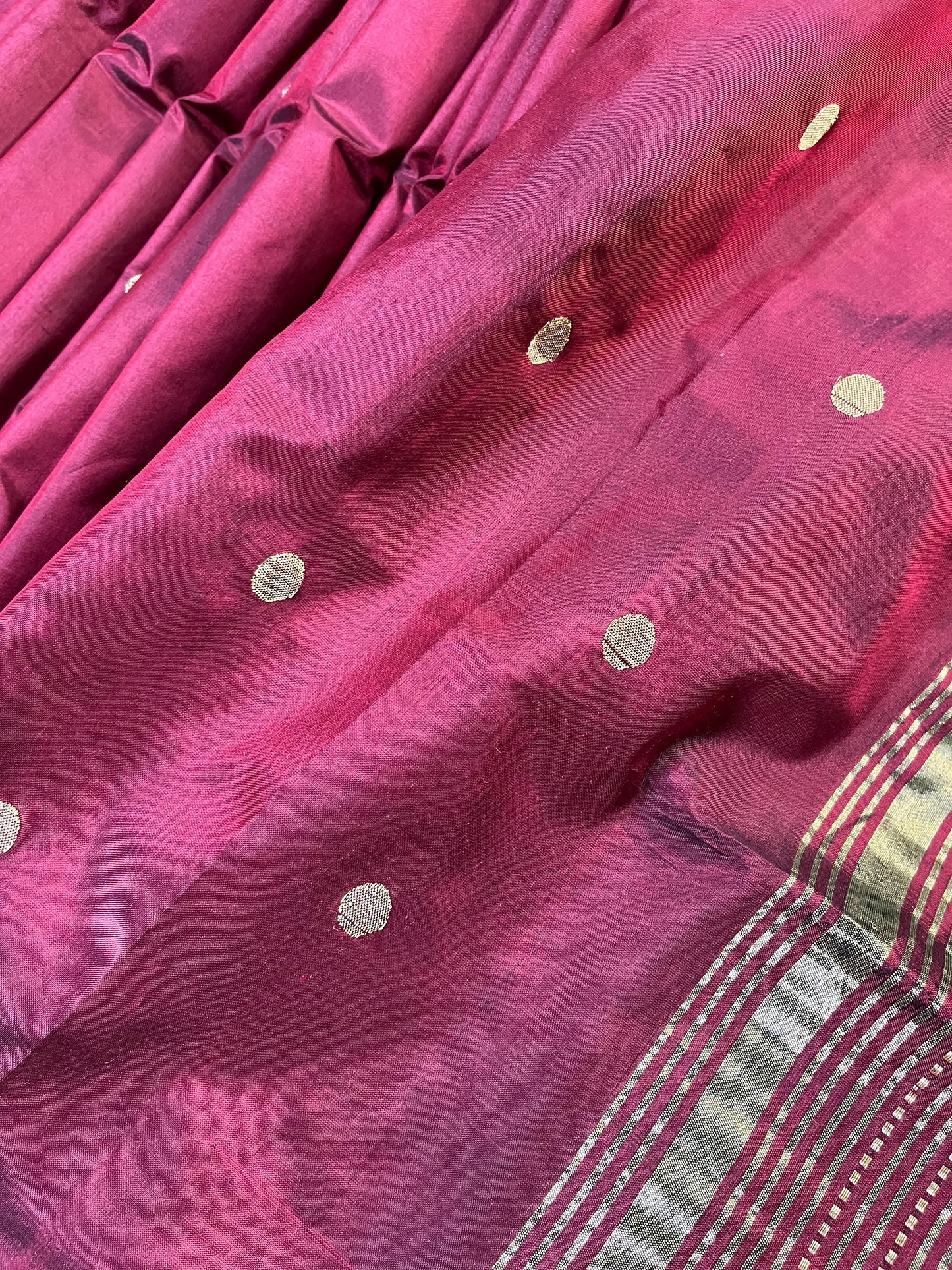 MAROON SILK PURE HANDLOOM PAITHANI SAREE