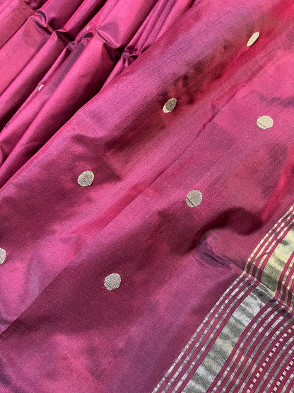 MAROON SILK PURE HANDLOOM PAITHANI SAREE