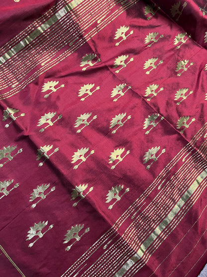 MAROON SILK PURE HANDLOOM PAITHANI SAREE