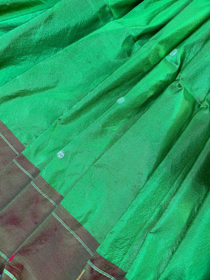 GREEN SILK PURE HANDLOOM PAITHANI SAREE