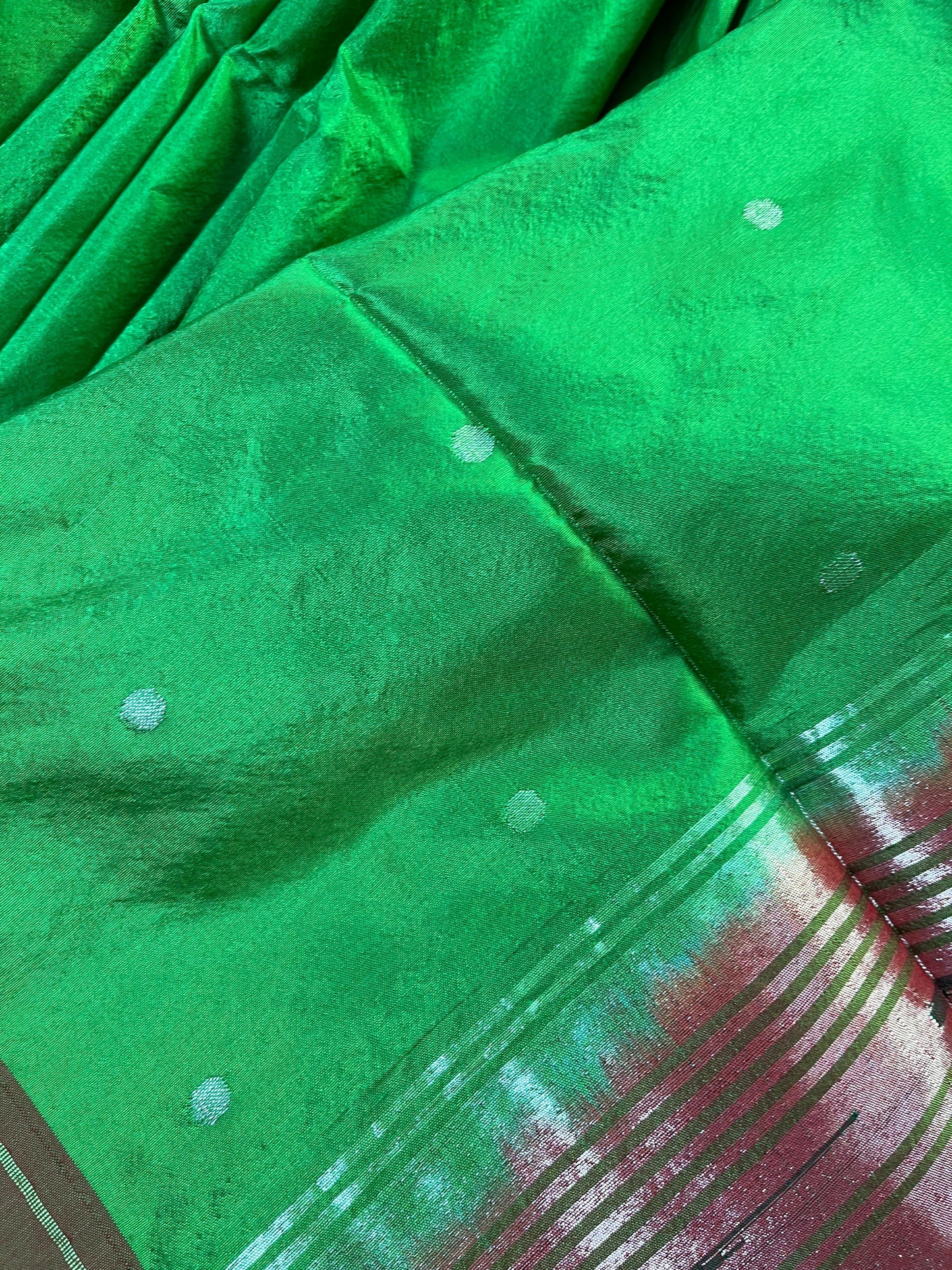 GREEN SILK PURE HANDLOOM PAITHANI SAREE
