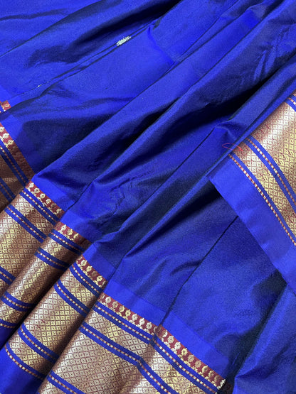 AZURE BLUE SILK PURE HANDLOOM PAITHANI SAREE