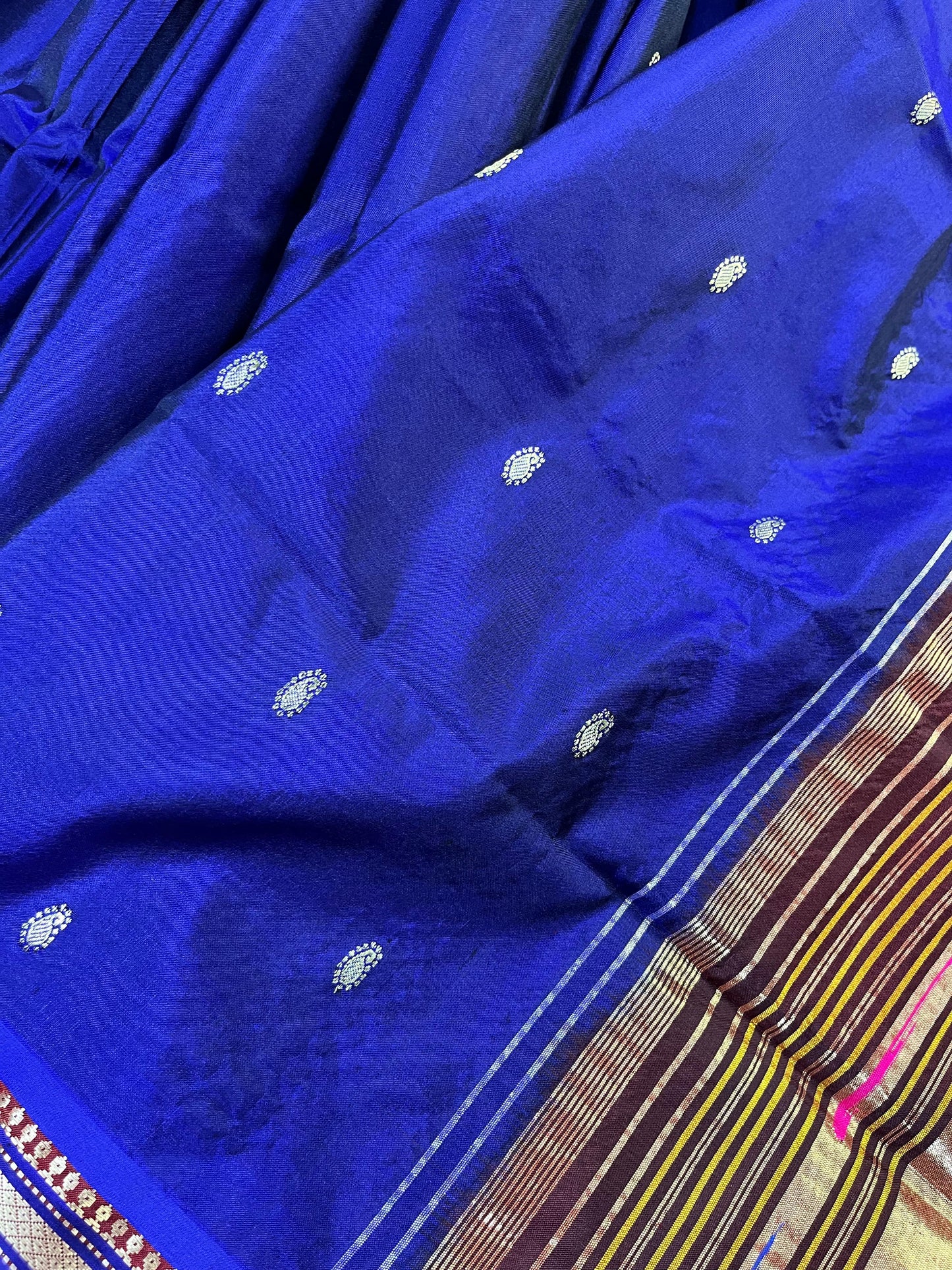 AZURE BLUE SILK PURE HANDLOOM PAITHANI SAREE