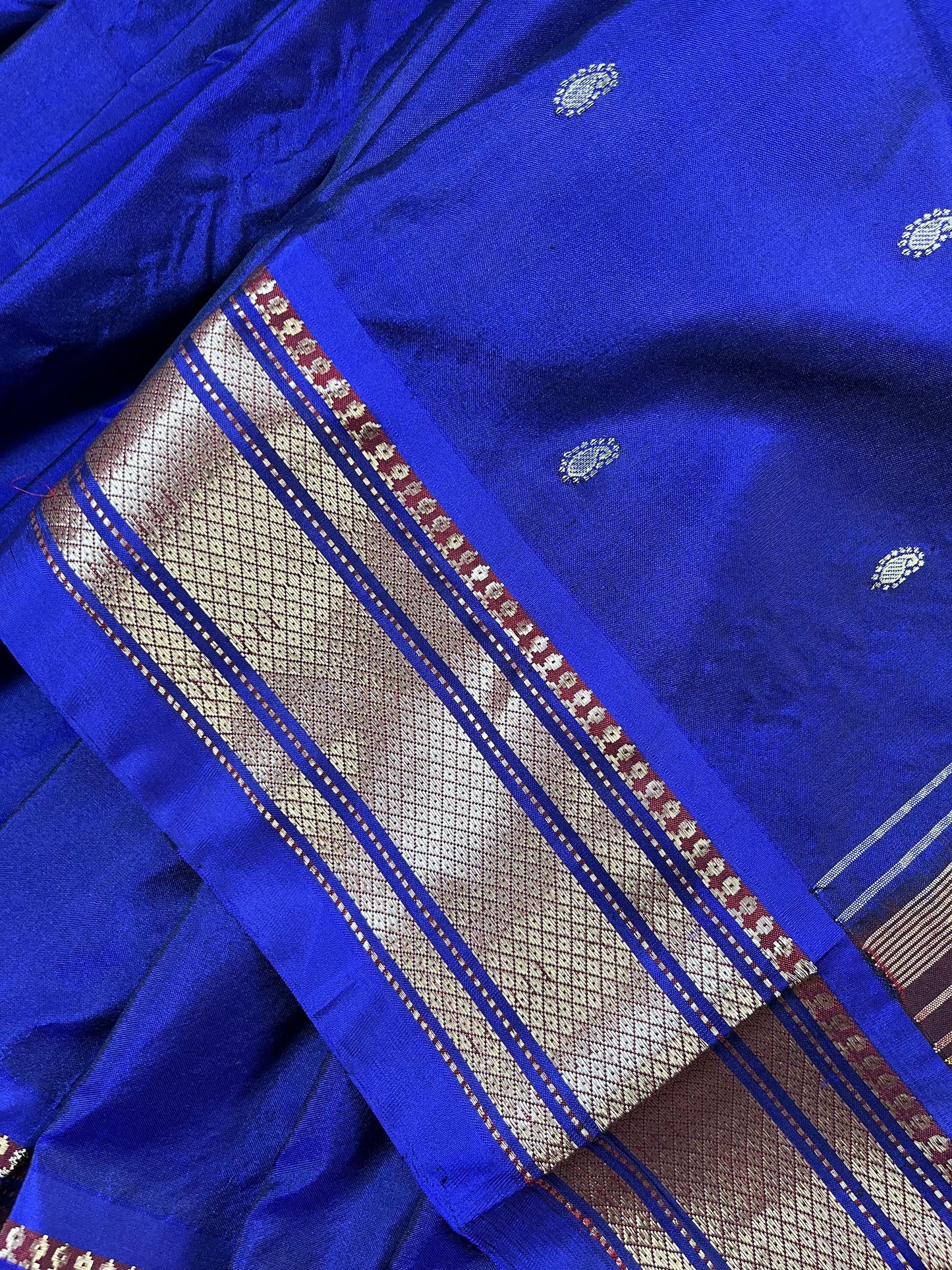 AZURE BLUE SILK PURE HANDLOOM PAITHANI SAREE