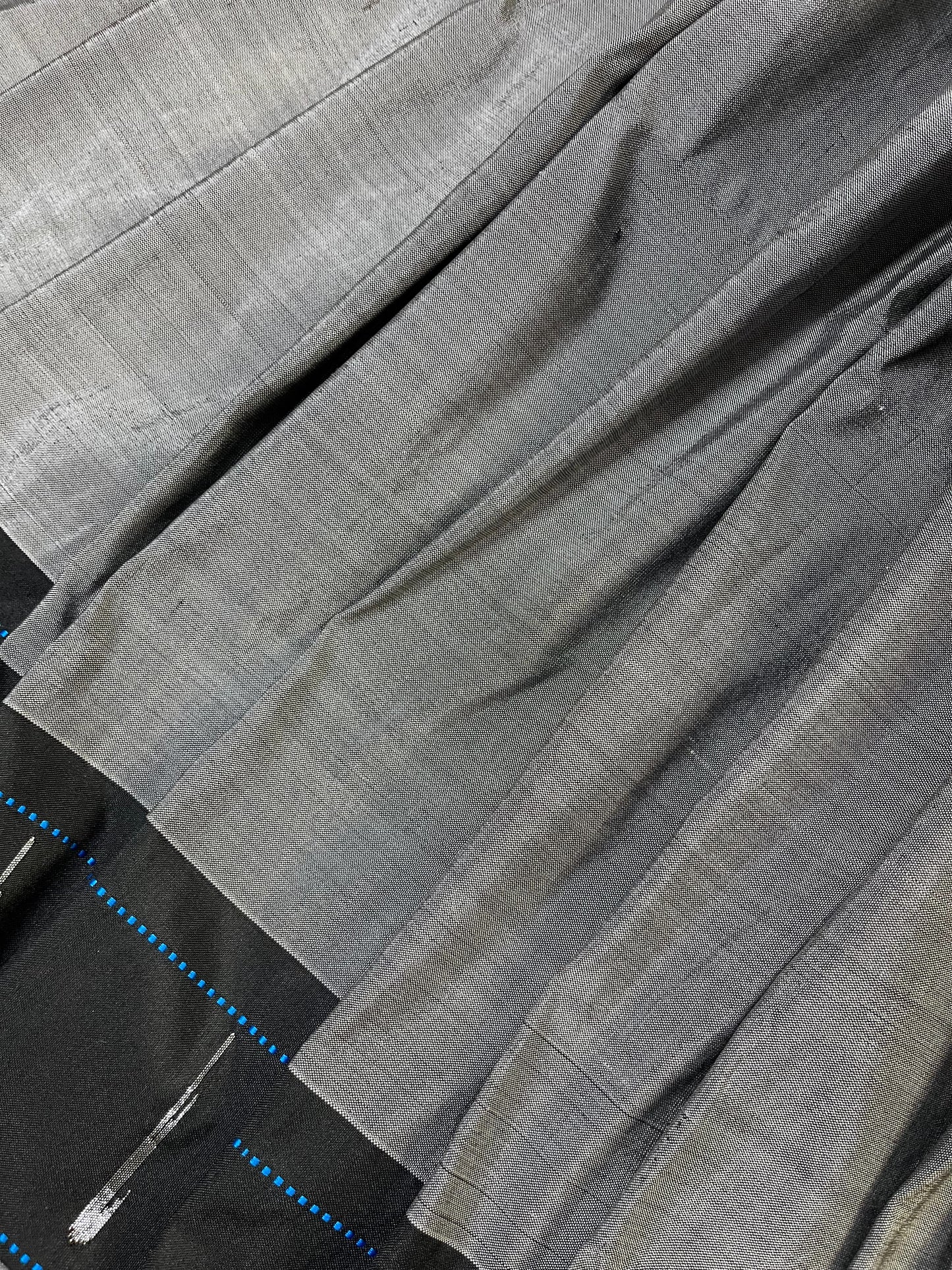 GREY SILK PURE HANDLOOM PAITHANI SAREE