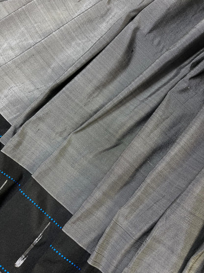 GREY SILK PURE HANDLOOM PAITHANI SAREE